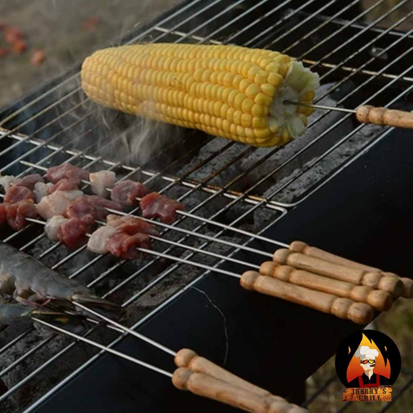 Brochetas de acero inoxidable para parrillas (18 pzas.)