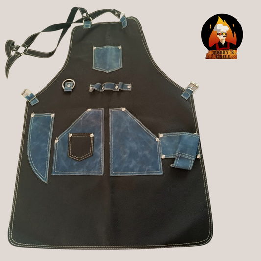 Mandil de cuero con bolsas para utensilios