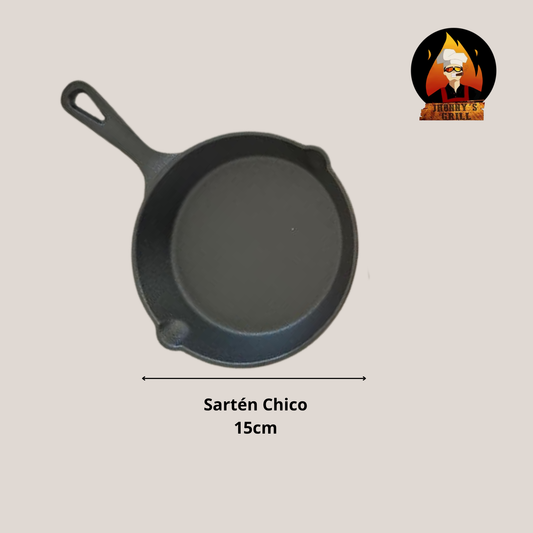 Sartén de Hierro Negro de 15 cm – Tamaño Compacto, Sabor Gigante